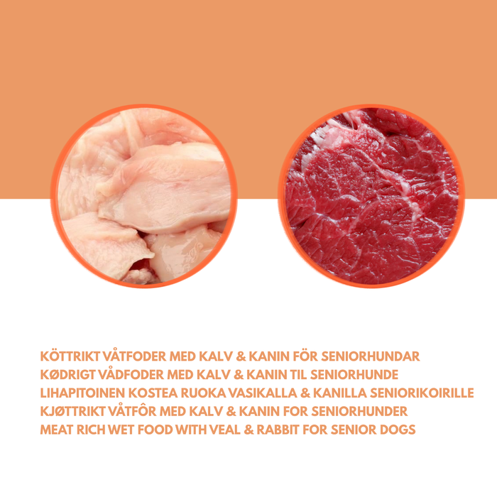 Veal & rabbit meal for seniors – Delicious wet food for dogs